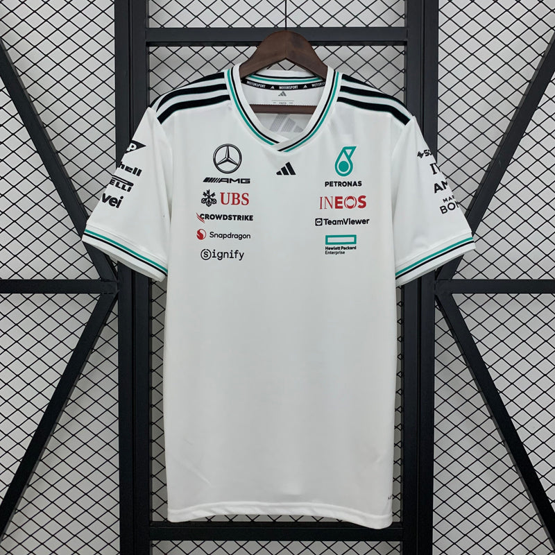 CAMISETA F1 MERCEDES 2025 BLANCA