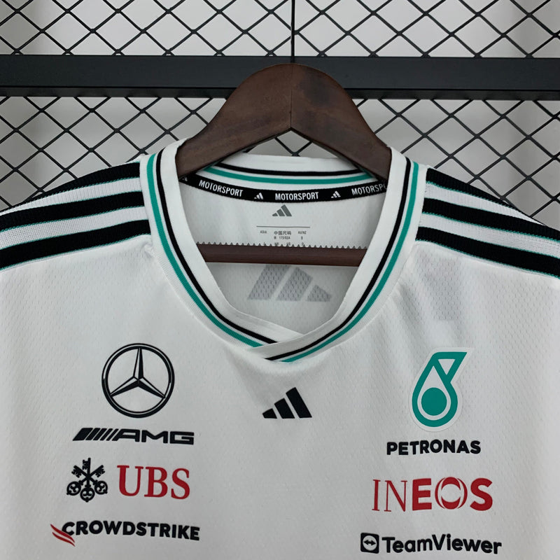 CAMISETA F1 MERCEDES 2025 BLANCA