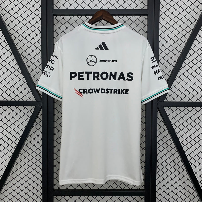 CAMISETA F1 MERCEDES 2025 BLANCA